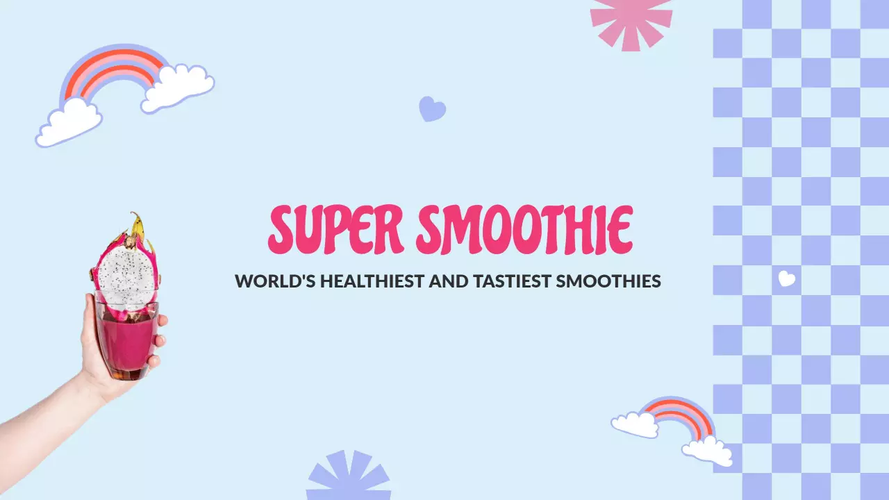 Colorful Smoothie Promotions with Rainbows YouTube Banner Template