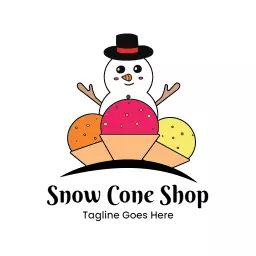 Colorful Snow Cone Treats with Cheerful Snowman Logo Template