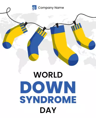 Colorful Sock-Themed World Down Syndrome Day Poster Template