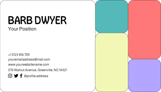 Colorful Soft Edges Modern Company Business Card Template