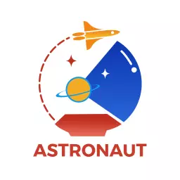 Colorful Space Rocket and Planet Representing Astronaut Logo Template