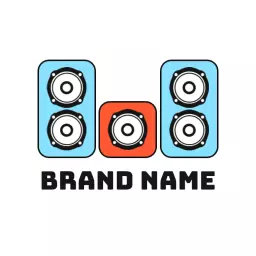 Colorful Speaker Design Showcasing Quality Sound System Logo Template