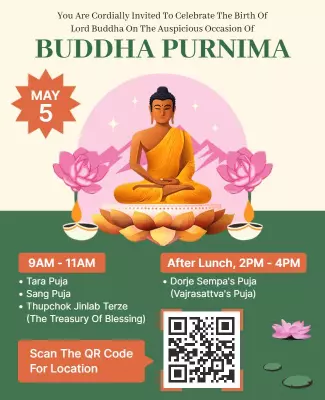 Colorful Spiritual Buddha Purnima Celebration Poster Template