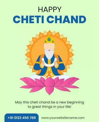 Colorful Spiritual Cheti Chand Celebration Poster Template