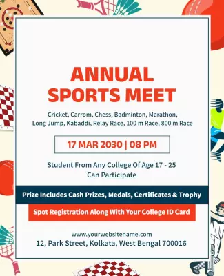 Colorful Sports Competition Announcement Poster Template
