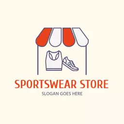Colorful Sportswear Store Icon with Athletic Gear Logo Template