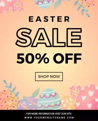 Colorful Spring Easter Sale Promotion Poster Template