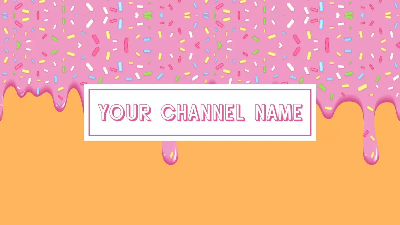Colorful Sprinkles and Dripping Icing YouTube Channel Banner Template