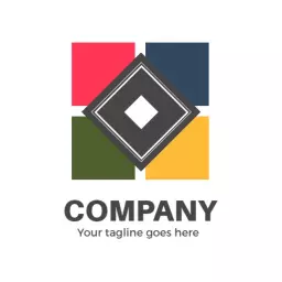 Colorful Square Design with Modern Company Branding Logo Template