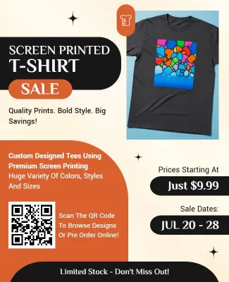 Colorful Stained Glass Screen Printed T-Shirt Flyer Template