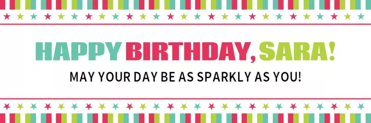 Colorful Striped Design with Stars for Birthday Celebration Banner Template