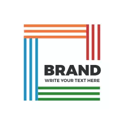 Colorful Striped Square Design for Your Brand Logo Template