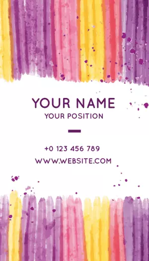 Colorful Striped Watercolor Art Creative Business Card Template