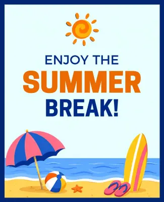 Colorful Summer Break Promotion Poster Template