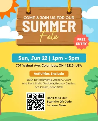 Colorful Summer Festival Fun Activities Celebration Poster Template