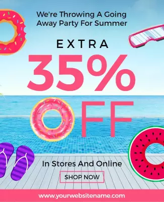 Colorful Summer Going Away Party Sale Poster Template