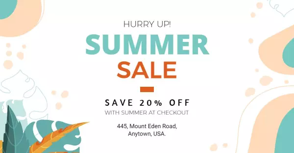 Colorful Summer Sale Promotion with Bold Typography Banner Template