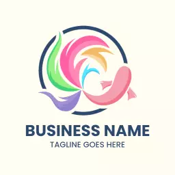 Colorful Swirling Guppy Design Representing Aquatic Life Logo Template