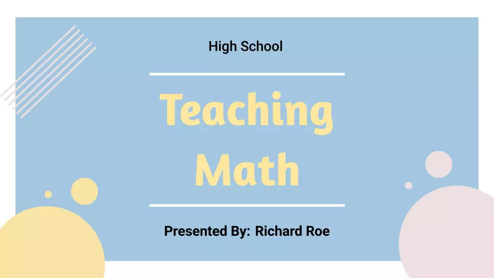 Colorful Teaching Math Strategies Overview Presentation Template