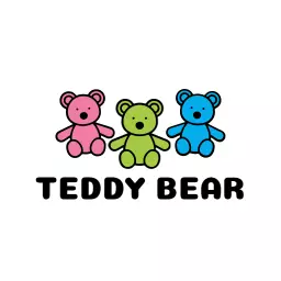 Colorful Teddy Bears Representing Childhood Joy Logo Template
