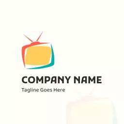Colorful Television Icon Representing IPTV Services Logo Template