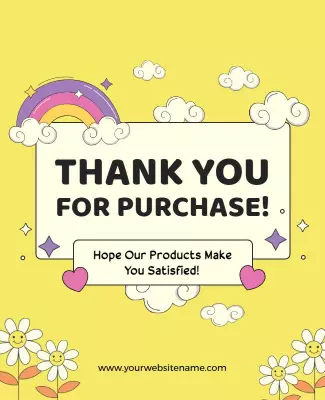 Colorful Thank You Card for Purchase Flyer Template