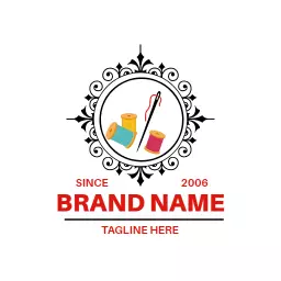 Colorful Thread and Needle Design Emphasizing Embroidery Logo Template