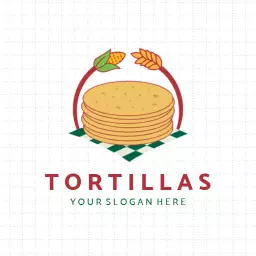 Colorful Tortillas with Corn and Wheat for Food Logo Template