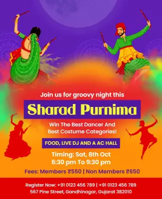 Colorful Traditional Dance Event Celebration Poster Template