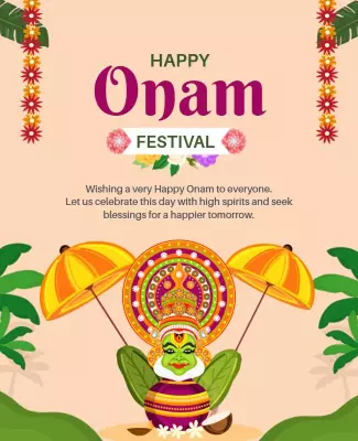 Colorful Traditional Onam Festival Celebration Poster Template