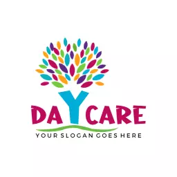 Colorful Tree Design Representing Joyful Daycare Logo Template