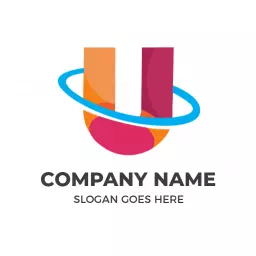 Colorful U Letter Design Representing Modern Branding Logo Template