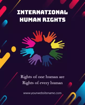Colorful Unity Human Rights Awareness Poster Template