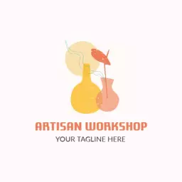 Colorful Vases Representing Creative Artisan Workshop Logo Template