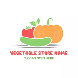 Colorful Vegetables Showcasing Fresh Grocery Items Logo Template