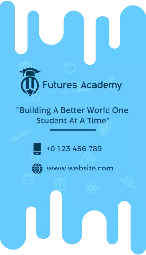 Colorful Vertical Education Futures Academy Business Card Template