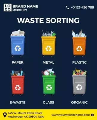 Colorful Waste Sorting Recycling Guide Poster Template