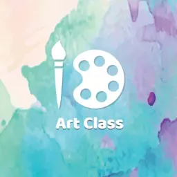 Colorful Watercolor Art Class with Delicate Brushwork Logo Template