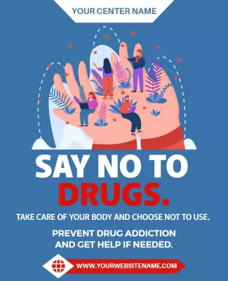 Colorful Wellness Awareness Against Drug Abuse Poster Template