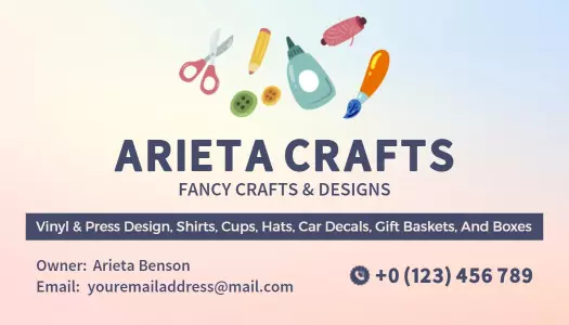 Colorful Whimsical Crafting Supplies Business Card Template