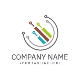 Colorful Wiring Components Representing Electrical Services Logo Template