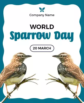 Colorful World Sparrow Day Celebration Poster Template