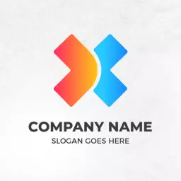 Colorful X Letter Design Featuring Gradient Effects Logo Template