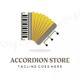 Colorful Yellow Accordion Design for Music Enthusiasts Logo Template