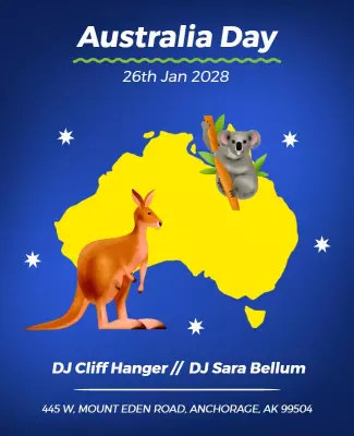 Colorful Yellow Australian Wildlife Festival Celebration Poster Template
