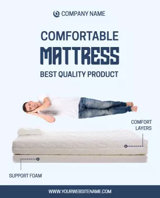 Comfortable Foam Layers Mattress Product Advertisement Poster Template