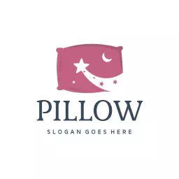 Comforting Pink Pillow Design for Cozy Sleep Experiences Logo Template