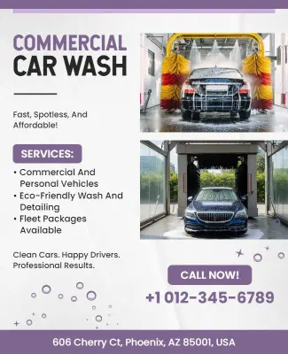 Commercial Car Wash Services Flyer Template