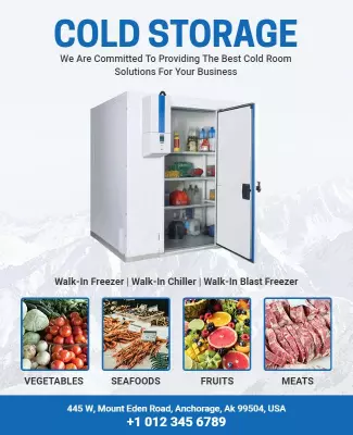 Commercial Cold Storage Solutions Flyer Template