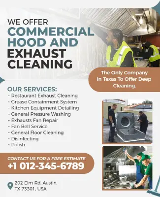 Commercial Hood and Exhaust Cleaning Services Flyer Template